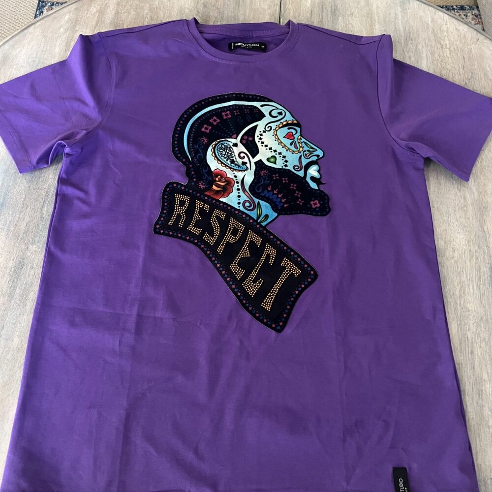 Roku studio mens 100% AUTHENTIC SS T-shirt size medium Respect Purple